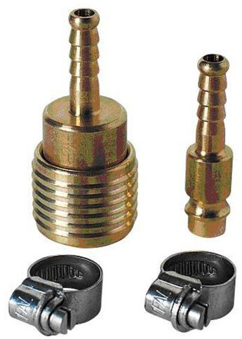 Original Einhell Schlauchverbinder-Set (Kompressor-Zubehör, 4-teiliges Set, inkl. 1x Einhandschnellkupplung mit 6 mm Stecktülle, 2x Schlauchschelle)