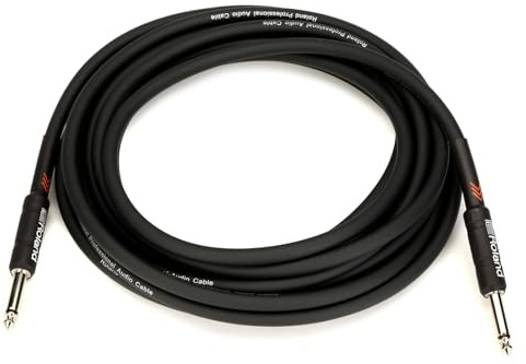 Roland Black-Serie 6m Instrumentenkabel, gerade/gerade, 6,3-mm-Klinkenstecker - RIC-B20, schwarz