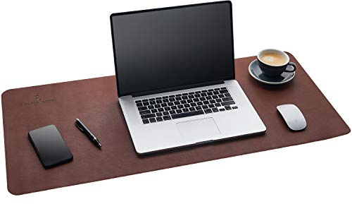 Gallaway Leather Desk Pad - (92 x 43 cm) Desk Mat Accessories for Women Men Desk Protector Extended Mouse Pad for Office/Home Accessories Writing Pad for Top of Desks (Dark Brown)
