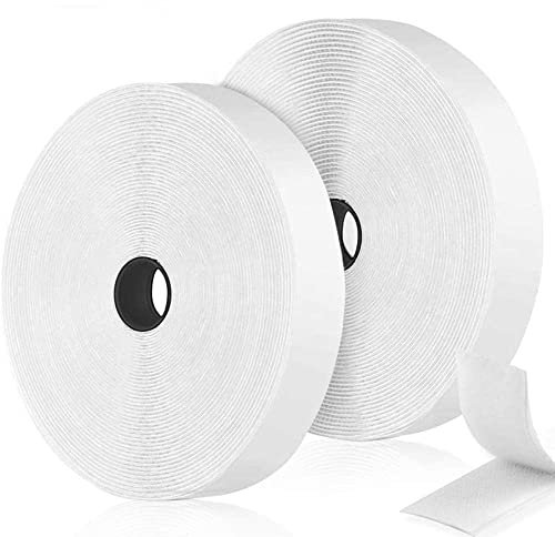O-Kinee Klettband Selbstklebend, 12m Klettverschluss Klettband, Doppelseitig Klebende mit Klettverschluss 20mm Selbstklebendes Klebepad Flauschband und Hakenband, Weiß