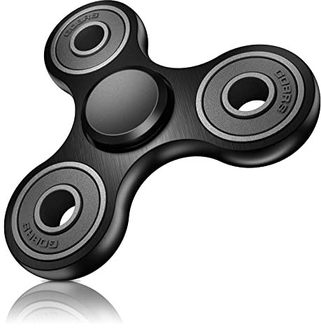 Coolden Hand Spinner Metal, Anti Stress Fidget Toys Haute Vitesse de 2-5 Min, École Bureau Jouet Fidget Spinner Cadeau pour Enfants Adultes Anxiety Relief ADHD Finger Spin Noir