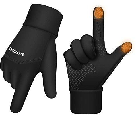 AURUZA Winterhandschuhe für Frauen Männer Kaltes Wetter, 14°F Winterradhandschuhe für Männer Frauen Handschuhe mit Touchscreen Fingern, wasserdichte Thermohandschuhe für Radfahren Laufen Fahren M