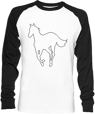 Générique Horse Unisex Baseball T-Shirt Manches Longues Homme Femme Blanc Noir