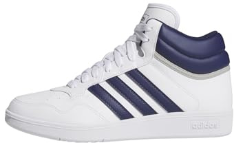 Adidas Unisex Hoops 4.0 MID Shoes, FTWR White/Dark Blue/Grey Two, 44 EU