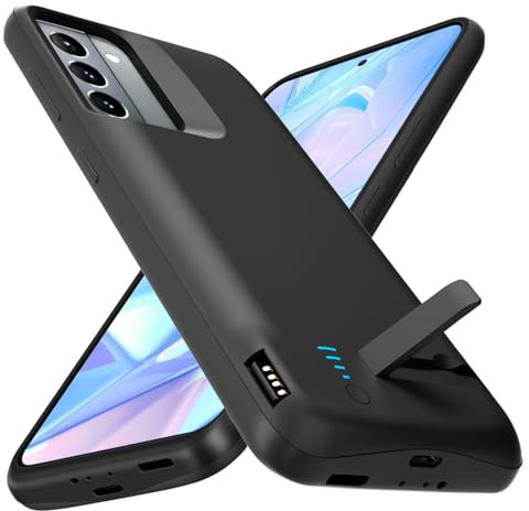 Giabuao Akkuhülle für Samsung Galaxy S21, 7000 mAh Schlanke Wiederaufladbare Ladehülle Erweiterte Ladehülle, Backup-Akkuladegerät Tragbare Powerbank für Samsung Galaxy S21 (6,2 Zoll) – Schwarz