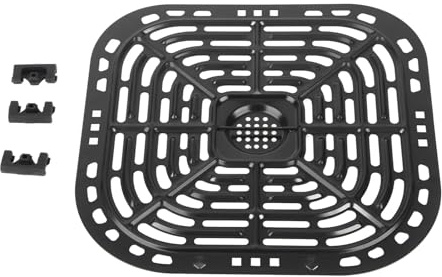 Air Fryer Grillpanna, Fyrkantig Fritös Grillpanna, Fritösersättningsgrillpanna, Fyrkantig 24x23cm Fritösersättningsgrillpanna 304 Rostfritt Stål Ersättningsfritöskoktallrik