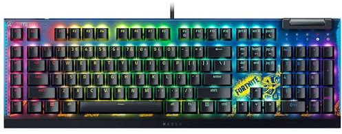 Razer BlackWidow V4 X - Fortnite Edition Clavier de Jeu mécanique avec RGB (Yellow Switches, 6 Touches Macro personnalisées, Capuchons de Touches Doubleshot ABS) QWERTY Clavier US | Fortnite