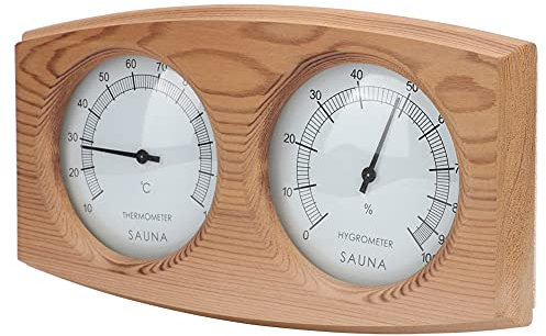 2 en 1 Bois Hygromètre Thermomètre Hygromètre Sauna Hammam Accessoires pour Sauna Relaxation