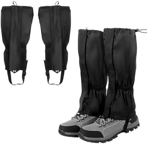 Outdoor Gamaschen Wasserdicht Gamaschen Wandern Einstellbare Atmungsaktive Beinschutz Gaiter Fabric Boot Schutz von Hose&Schuhe vor Schnee Regen Insekten, fur Wandern Jagd Fahrrad Skifahren Klettern