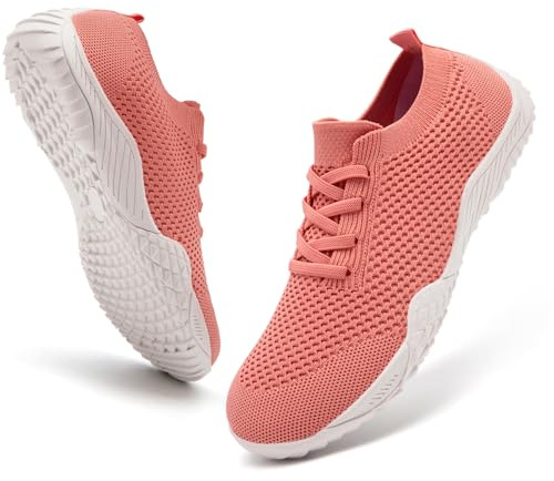 FZJIALI Skor dam sommar barfotaskor sportskor löparskor sneakers mjuka sneakers utomhus tennisskor Zero-Drop sulor tofflor, ROSA, 37 EU