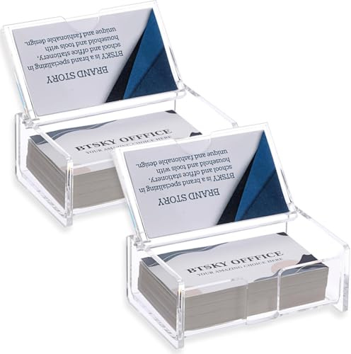 CATOR 2 unidades Soporte para tarjetas de visita, soporte acrílico para tarjetas de visita, soporte para tarjetas de visita, soporte de mesa para oficina, organizador de colección
