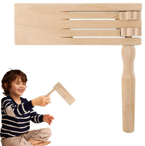 MWZBTG Crécelle en Bois À Cliquet Musicale - Jouet en Bois Créant du Bruit pour | Hochet Traditionnel Mexicain pour Danses De Mariage Et Jeux Sonores Animés