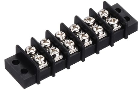 QUARKZMAN Bornier A Vis Double Rangee 6P 300V 20A Borne De Connexion A Barrette PA66 Pour Connexion Fil, 74mm x 21mm x 13mm