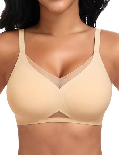 Ganado Sujetador sin Aros Mujer Sujetadores Encaje con Relleno Comodos sin Costuras Push up Bralette