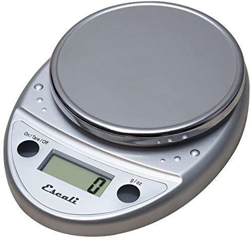 Escali P115C Bilancia Cucina Digitale Primo - Bilancia da Cucina, Perfetta per Pasticceria, Controllo Porzioni, Hobby - Bilancia Cucina con Capacità Massima di 5 kg - Cromato, 21,5 x 15,25 x 4,2 cm