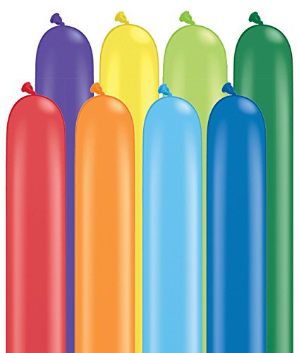 Qualatex 260Q Karneval Ballons Modellieren - Tüte mit 100 Latex Luftballons für Skulpturen - Clown-Ausrüstung