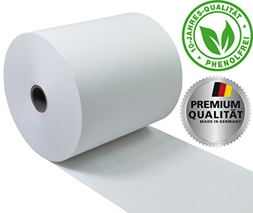 50 Stck. Thermorollen unbedruckt 80mm x 50m x 12mm [ØRolle 63mm] phenolfrei Drucker schonend 55g/m²