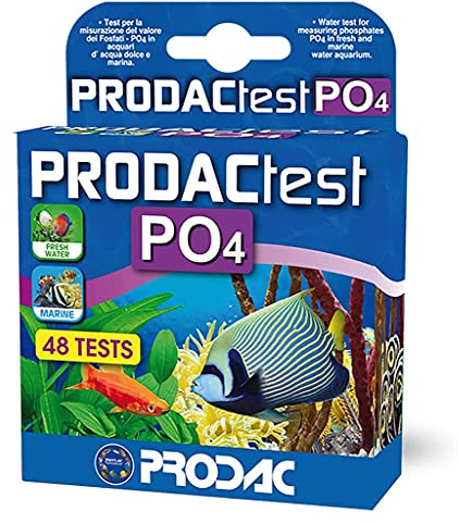 PRODAC Kit di Test per Acqua dell'Acquario - Test per la Misurazione dei Fosfati PO4 - 48 Tets - 0.2 kg - Controllo Qualità Acqua Dolce e Marina - Manutenzione Acquario e Cura dei Pesci
