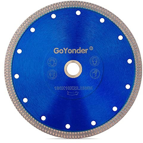 GoYonder Tile Blade 7 Inch, Super Thin Diamond Saw Blade for Cutting Porcelain Tiles, Granite Marble Ceramics (7-Blue)