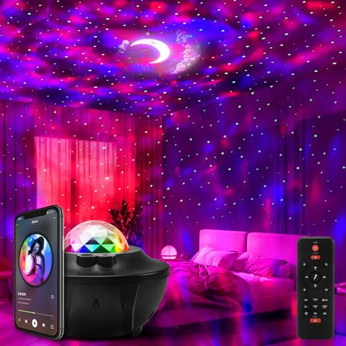 Grandisk Galaxy Projector with Music LED Star Light Remote Control for Bedroom Night Light for Kids Adults Wedding Christmas