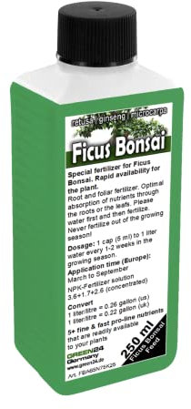 GREEN24 Ficus Ginseng retusa microcarpa Engrais pour bonsaï, figuier de Chine, engrais liquide 250ml