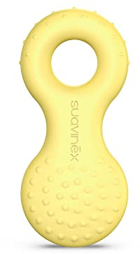 SUAVINEX Mordedor de Goma para Bebés, 0 Meses. Mordedor para la Dentición. Anillo de Dentición de Goma, Amarillo