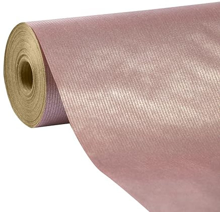 Clairefontaine 507577C - Rolle Geschenkpapier Kraft 60g, 50x0,70m, Perlmuttrosa, Eurowrap, 1 Rolle