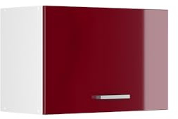 Vicco Armoire Suspendue R-Line, Rouge Bordeaux Haute Brillance, 60cm avec Porte d'ascenseur, pour Le Rangement des ustensiles ménagers et des Objets du Quotidien