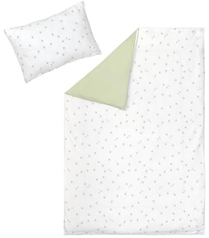 LÄSSIG Kinder Bettwäsche Set aus Single Jersey mit TENCEL™ Lyocell 2-teilig/Bedding Set Leave milky/olive