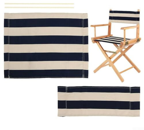 ZYNCUE Ersatzbezug für Regiestuhl, wasserabweisend und leicht zu reinigen, Stoff, Sitz-Set, Gartenstühle, Bezug, Ersatzbezug aus mit Holzstab (2er-Set)