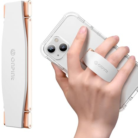 Phone Grip Finger Ring Holder 3.23 Inch, Phone Slim Finger Ring Holder Kickstand 2 in 1, Compatible with iPhone Samsung and Most Smartphones, White
