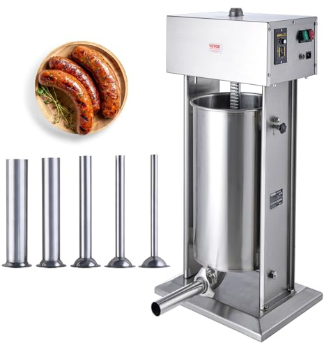 VEVOR Insaccatrice Elettrica per Salsicce, Insaccatrice Verticale 25 Litri, Motore 400 W, Controllo di Velocità, Acciaio Inox 304 per Uso Alimentare, Macchina Insaccatrice Uso Domestico e Commerciale