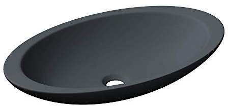 Mai & Mai Waschbecken mineralguss Aufsatzwaschbecken Waschschale Waschtisch in Anthrazit matt Col802