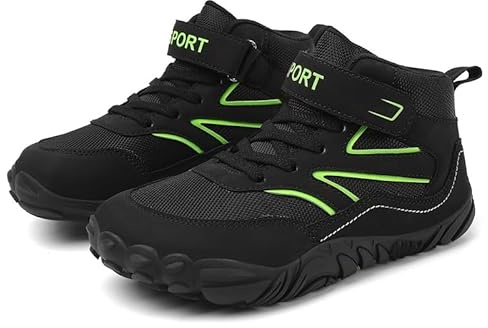 Zapatillas Descalzas Niños Zapatos de Trekking Barefoot Minimalistas Ligeras Transpirable Mid Hiking Shoes Unisex,28-37EU