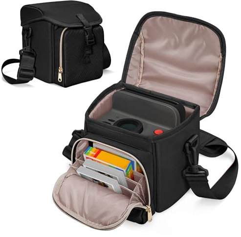 Prokva Kamera-Umhängetasche Kompatibel mit Polaroid Now 2. Generation I-Type, Now+ 2.Generation I-Type, Now, Now+, OneStep+, OneStep 2 VF Sofortbildkamera, Kameratasche mit Verstellbarem Gurt, Schwarz