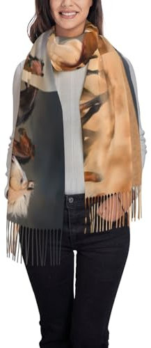 Poadnly Pferderennen, Großer weicher Kaschmir-Schal, Wickelschal, Fransenschal, leichte Stola, 197 x 72 cm