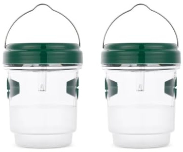 Set di 2 trappole per insetti solari per esterni con luce blu anti-zanzare e vespe per giardino e terrazza