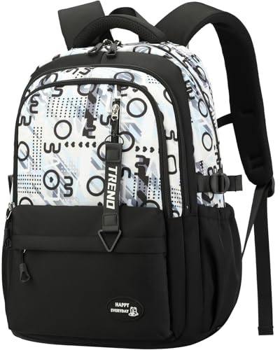 KESUDE Mochila Escolar Niño, Mochilas Escolares Adolescentes Impermeable con Compartimento para pc 16 Mochila Instituto con Correa de Pecho para Colegio, ESO, Bachillerato y Universidad