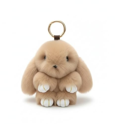 CBMZHF Porte-clés lapin avec | Charms de lapin doux faits à la main | Mignon porte-clés en peluche de lapin pour une surprise de Pâques | Cadeau de fête pour la famille et les amis, kaki, 20