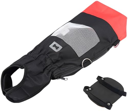 wkao Mobility Aid L Black Dog Scooter for Back Legs with Silent Wheels, Stainless Steel Frame, Adjustable Collar, Breathable Mesh, Fits 13-18 lbs / 6.5-9 kg Pets