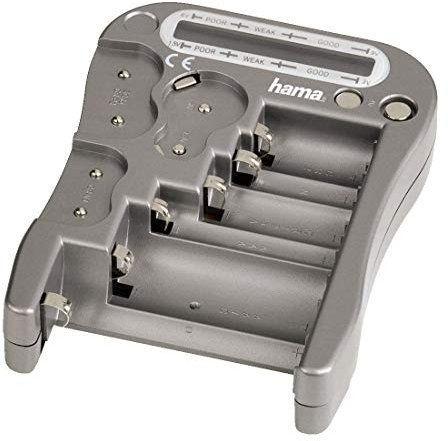 Hama Universal Batterietester für Akkus und Batterien, mit LCD-Anzeige der Restspannung
