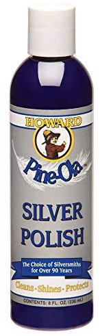 Howard Pine-Ola Silver Cleaner, Fast Acting Jewellery Polish and Tarnish Remover Solution for Sterling Antiques, Chrome Appliances, Gentle Non-Acidic Formula, 236ml