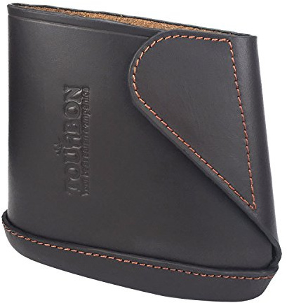 Tourbon En cuir véritable Fusil de chasse Stock Extension sur Recul antidérapant à manches - Marron foncé