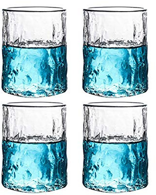 XXXXW Vasos de Agua Highball 4PCS Vasos de Cristal, Juego de vidrios, Vasos de Agua, Cerveza, Cerveza, jugos, Bebidas de té de Hielo Vasos de Cristal (Color : 4PCS)