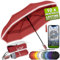 Royal Walk Parapluie de voyage pliable coupe-vent compact et solide avec poignée en bois véritable, ouverture automatique, fermeture automatique, double auvent ventilé pour homme et femme, rouge