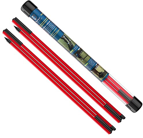 MoKo Palos Alineación Golf Plegables, 2 Unidades, 122 cm, Rojos