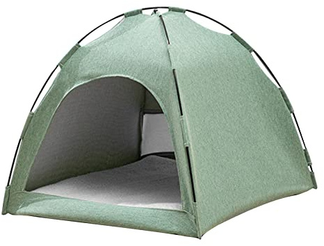 Tienda de Campaña para Gatos, Cama para Gatos Ventilada, Gran Espacio, Cómoda, Portátil, Estable, Suave Al Aire Libre (Verde)