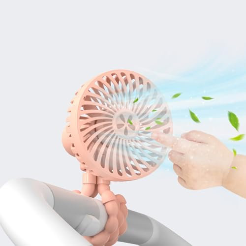 KQLHLHDYZ Ventilador portátil para cochecito, ventilador de pulpo, ventilador de mano recargable con clip de trípode flexible para cama de estudiante, escritorio, bicicleta, cuna, cinta de correr,