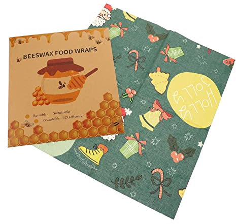 FRCOLOR 3pcs Sustainable Beeswax Wraps Reusable Non-Toxic Food Wrapping Sheets Bee Wax Cloths for Freshness