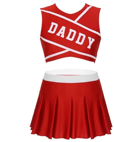 Cheerleader Costume For Women | Sexy Cheerleading Outfit Fashionable Cheer Outfit | Comfortable Women Cheerleader Uniform For Christmas, Halloween, Mother's Day, Valentine's Day